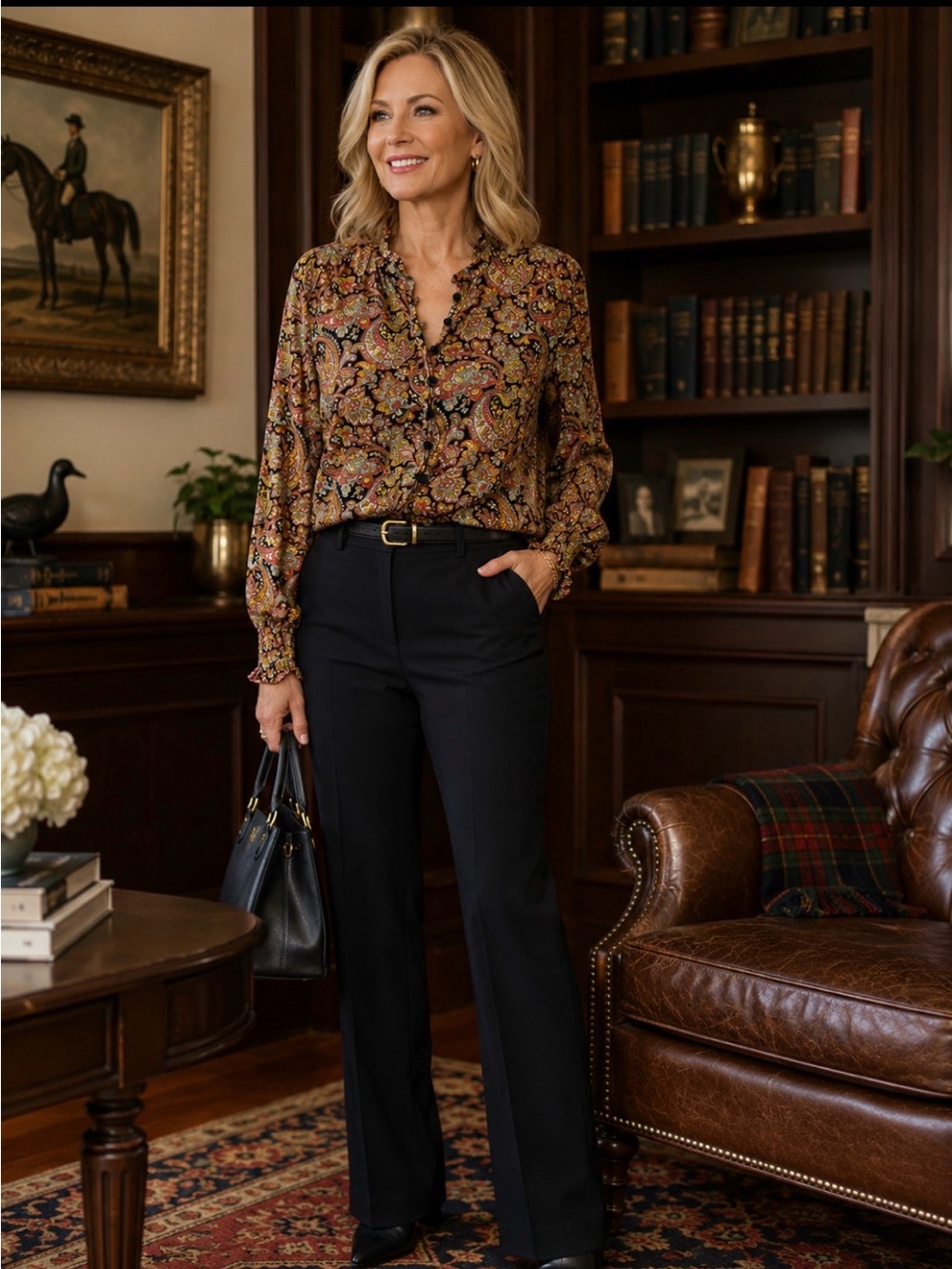 Talbots Multicolor Paisley Button-Down Blouse